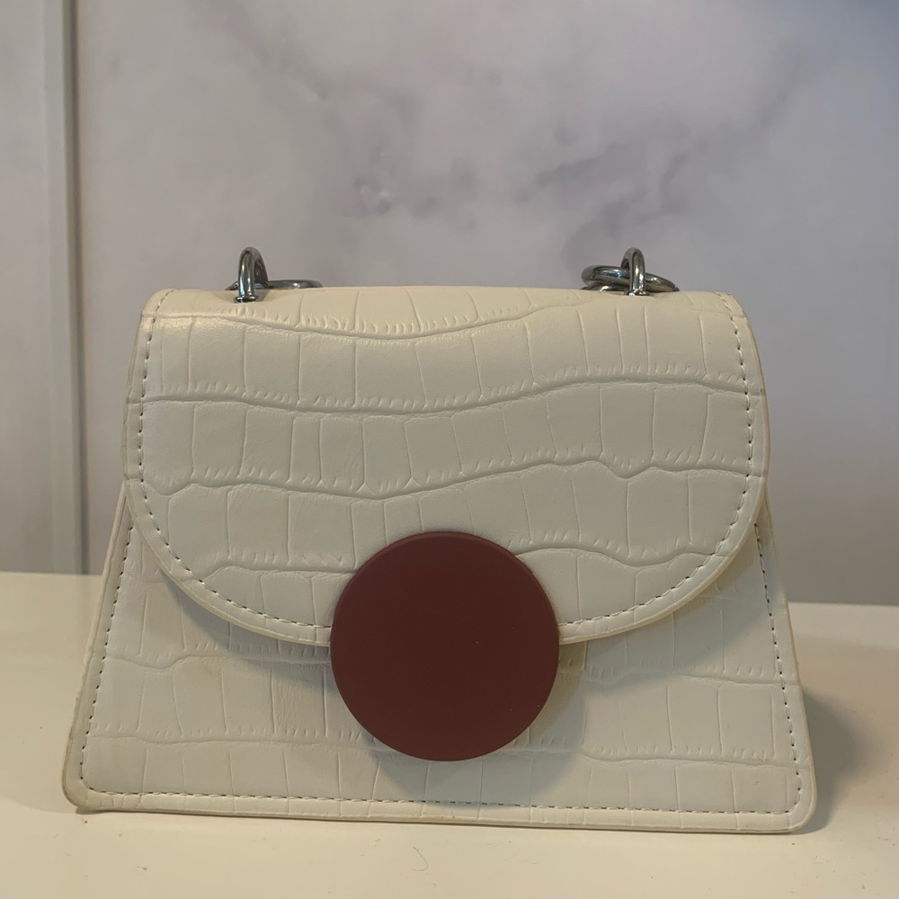 Croc Embossed Satchel Bag with Purse